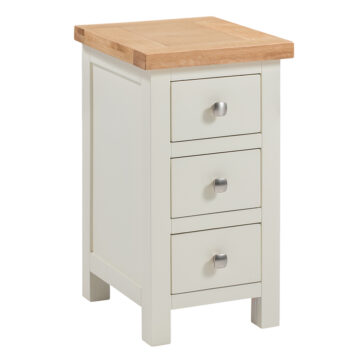 Wynyard Ivory Narrow 3 Drawer Bedside Table | Assembled