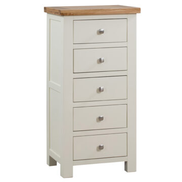 Wynyard Ivory 5 Drawer Tall Chest | Assembled