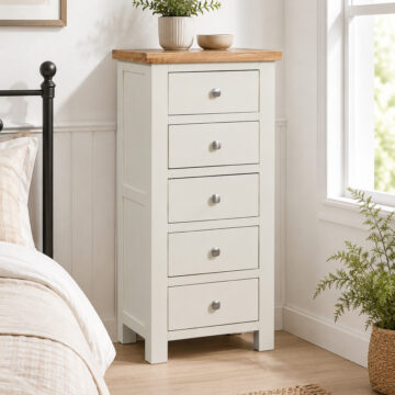 Wynyard Ivory 5 Drawer Tall Chest | Assembled
