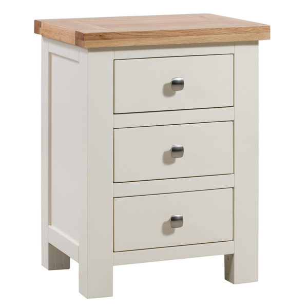 Wynyard Ivory 3 Drawer Bedside Table | Fully Assembled