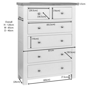 Wynyard White 2 Over 4 Chest