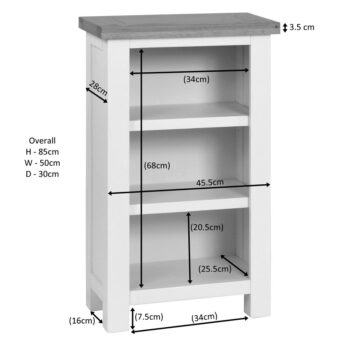 Wynyard Ivory Small Bookcase | Assembled