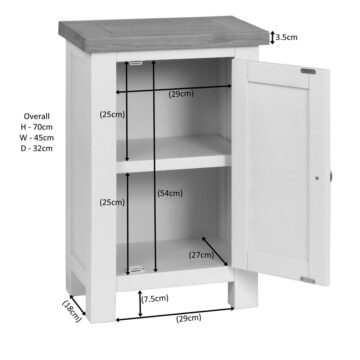 Wynyard White 1 Door Cabinet | Assembled
