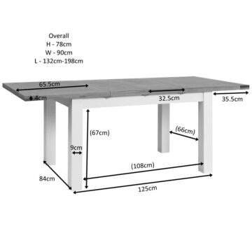 Wynyard Grey Medium Extending Dining Table | 132cm – 165cm