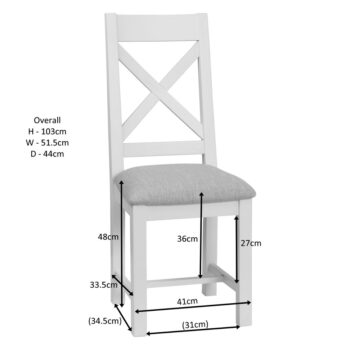 Wynyard White Cross Back Dining Chair | Assembled