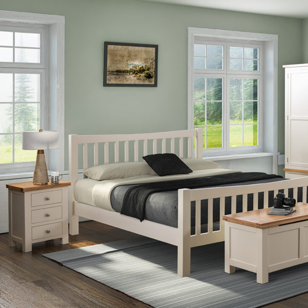 White Wynyard Ivory King Size Bed