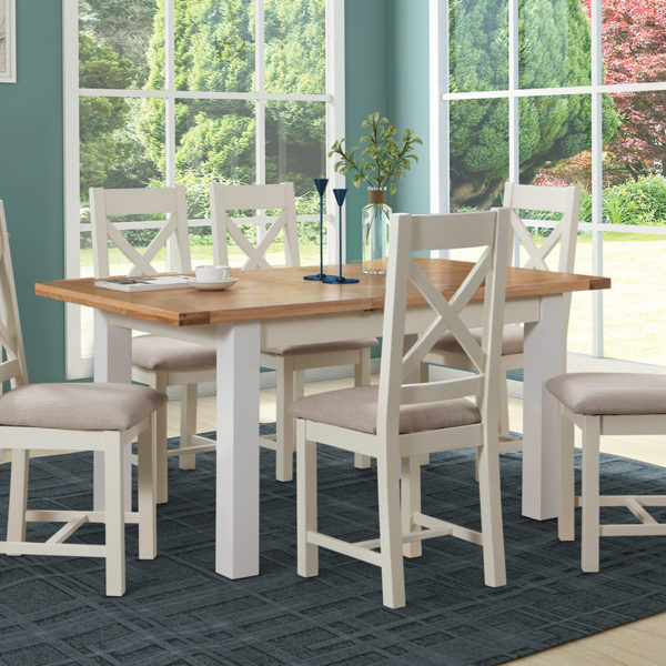 Wynyard Ivory 4ft Butterfly Extension Dining Table