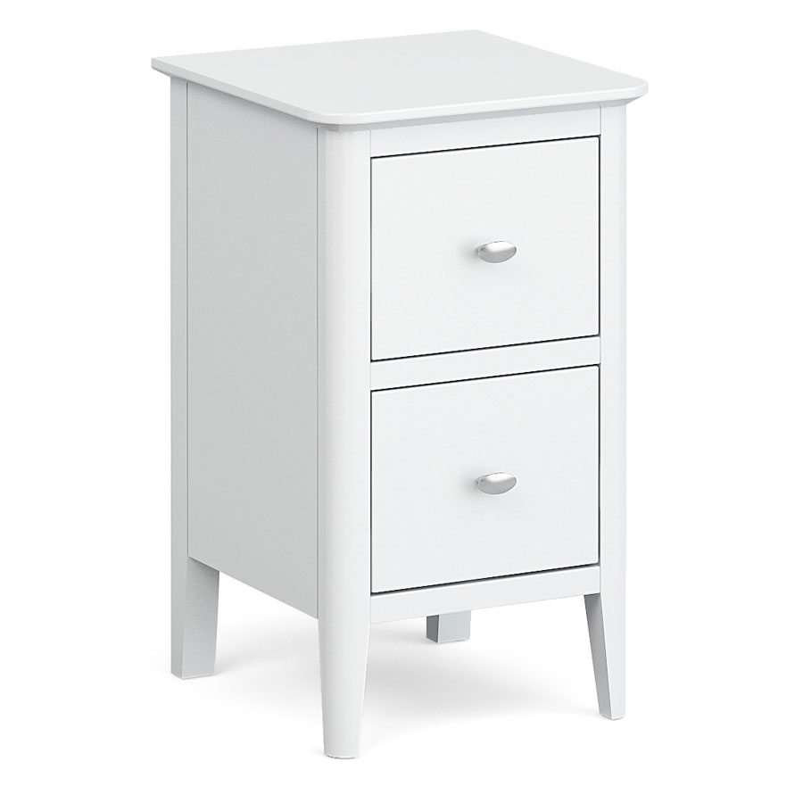 Hampstead Narrow White Bedside Table Fully Assembled Free Delivery