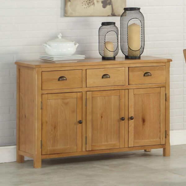 Kendal Oak Large Sideboard | Waxed Finish | Fully Assembled | Clearance