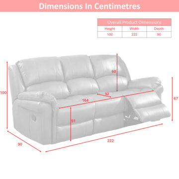 Farnham Black Leather 3+2 Recliner Suite