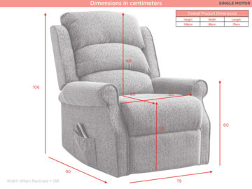 Windsor Electric Riser Recliner Armchair Natural Fabric Grey