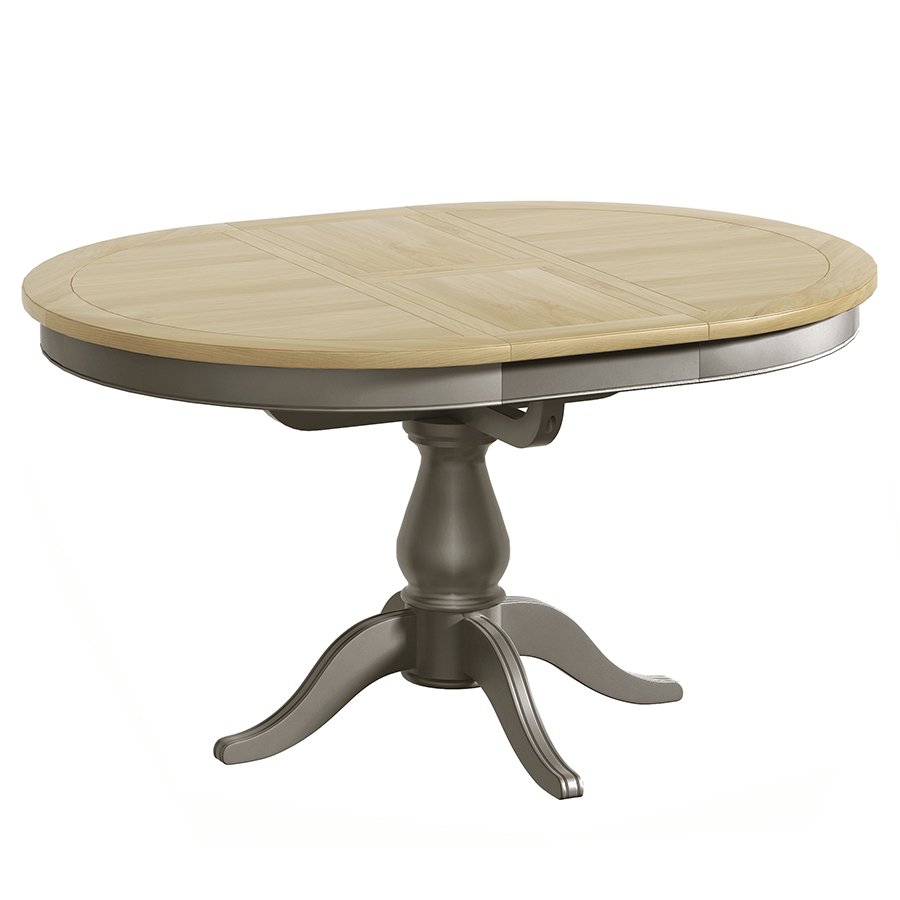 Kirkby Pewter Grey extending dining table low prices & free delivery