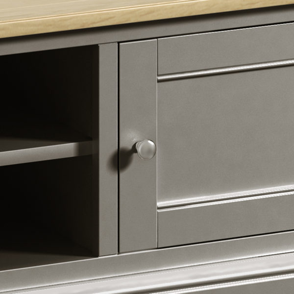 Kirkby Pewter Grey TV Cabinet | Fully Assembled