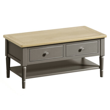 Kirkby Pewter Grey 2 Drawer Coffee Table