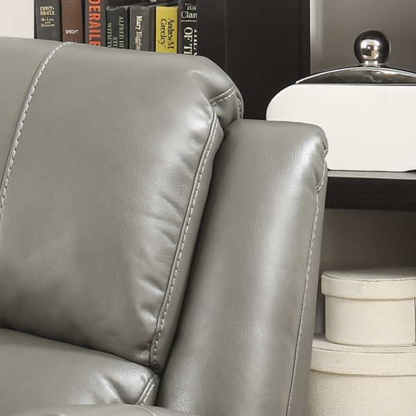 Farnham Grey Leather Sofa 2 Seat Recliner