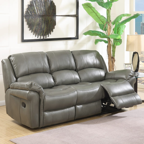 Farnham Grey Leather 3+2 Recliner Suite | Clearance