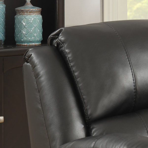 Farnham Black Leather 3+1+1 Recliner Suite