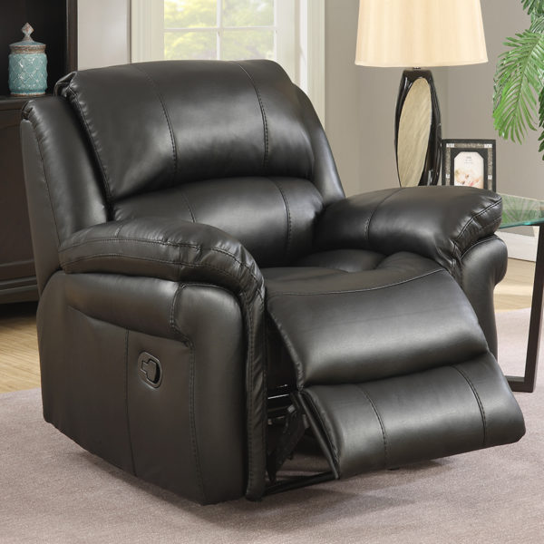 Farnham Black Leather 3+1+1 Recliner Suite