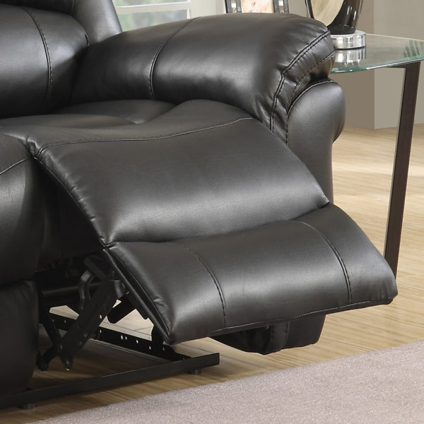Farnham Black Leather Sofa 3 Seat Recliner