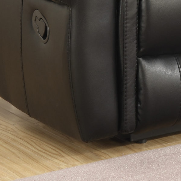 Farnham Black Leather 3+2 Recliner Suite