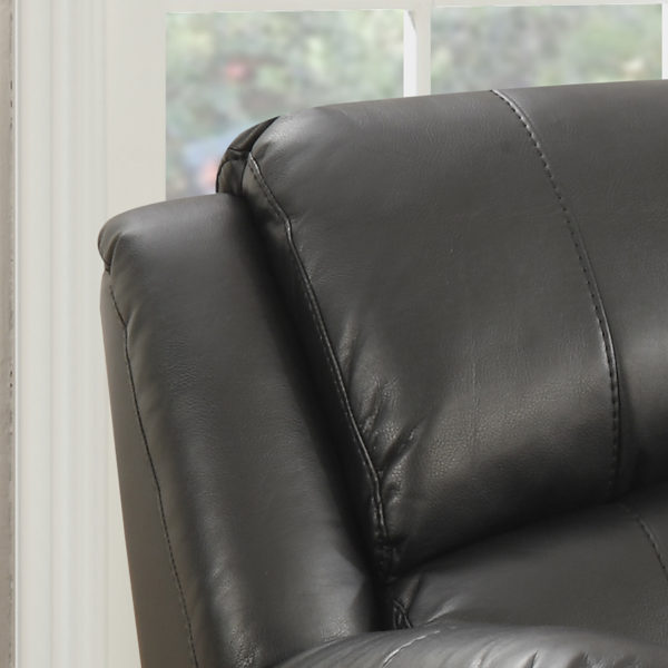 Farnham Black Leather 3+2 Recliner Suite