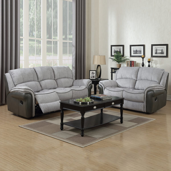 Farnham Fusion Grey Fabric 3+2 Suite Recliner