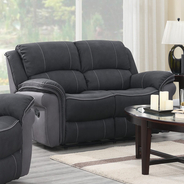Kingston Fusion Charcoal Fabric Suite 3+2 Seat Recliner Grey