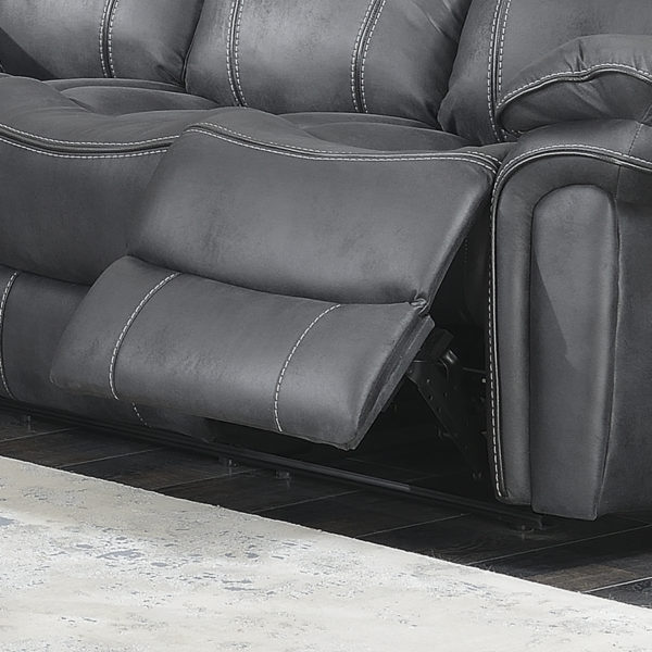 Richmond Charcoal Grey Leather 2 Seat Reclining Sofa