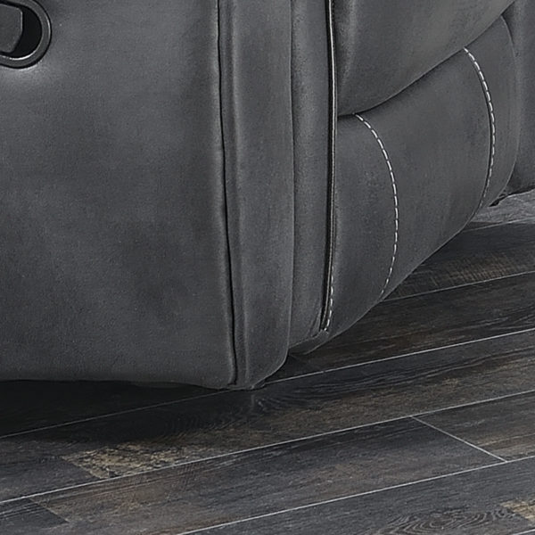 Richmond Charcoal Grey Leather 2 Seat Reclining Sofa