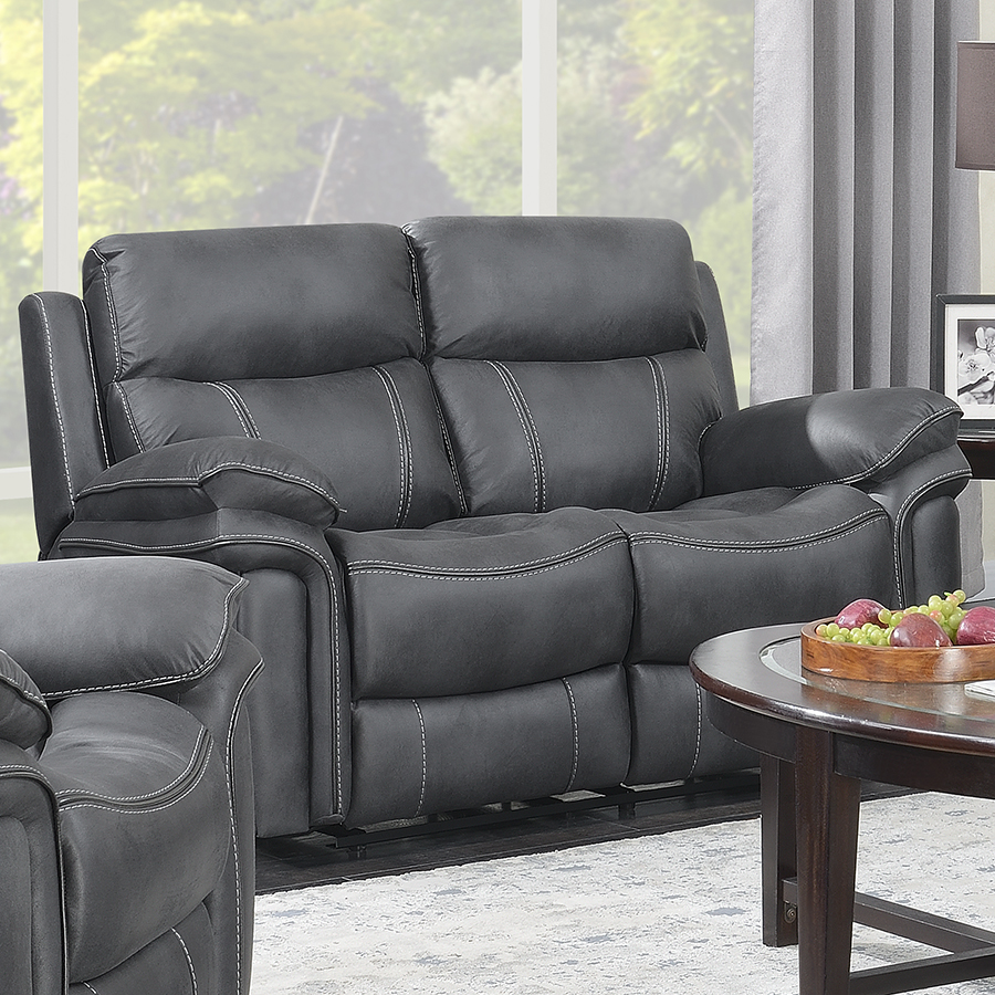 Richmond Charcoal Grey Leather 3 2 Reclining Suite Free Delivery