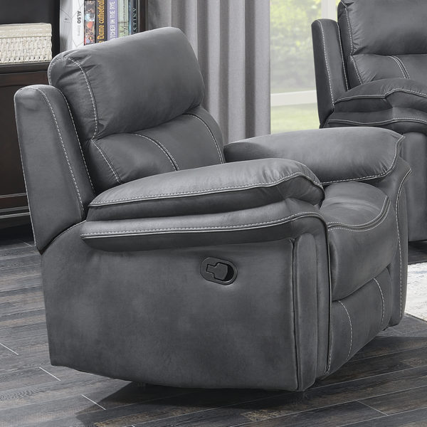Richmond Charcoal Grey Leather Reclining Armchair