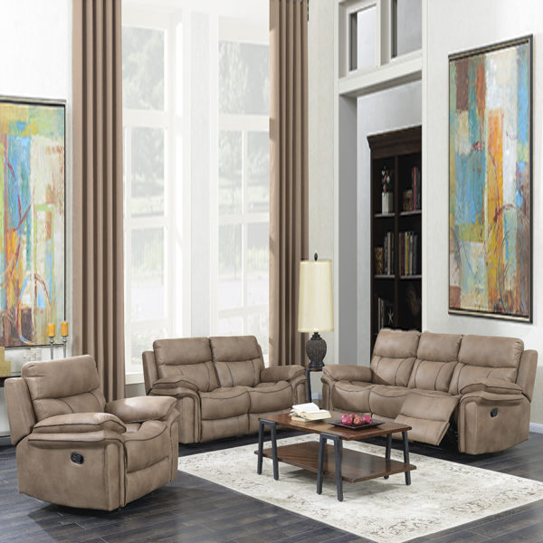 Beige Richmond Sahara Leather Reclining Armchair