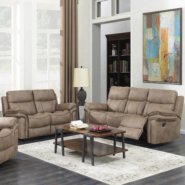Beige Richmond Sahara Leather 3 Seat Reclining Sofa
