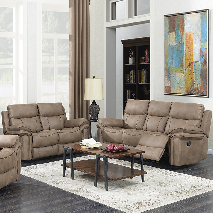 Beige reclining sofa discount