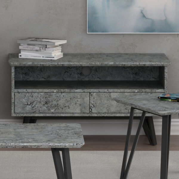 Patterdale Modern Concrete Effect TV Cabinet | Grey
