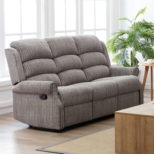Windsor 3+2 Seat Reclining Suite In Latte Fabric