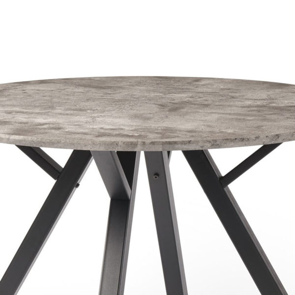 Patterdale Modern Concrete Effect Round Dining Table | Grey