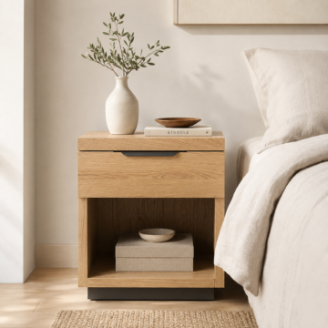 Industrial Oak 1 Drawer Bedside Cabinet