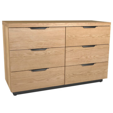 Industrial Oak 6 Drawer Wide Chest | Natural Oil Finish