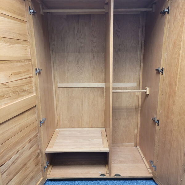 Industrial Oak Double Wardrobe | Natural Oil Finish