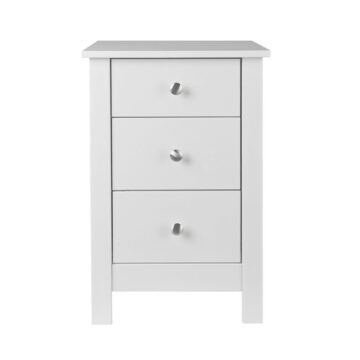 Ashton White 3 Drawer Bedside Cabinet