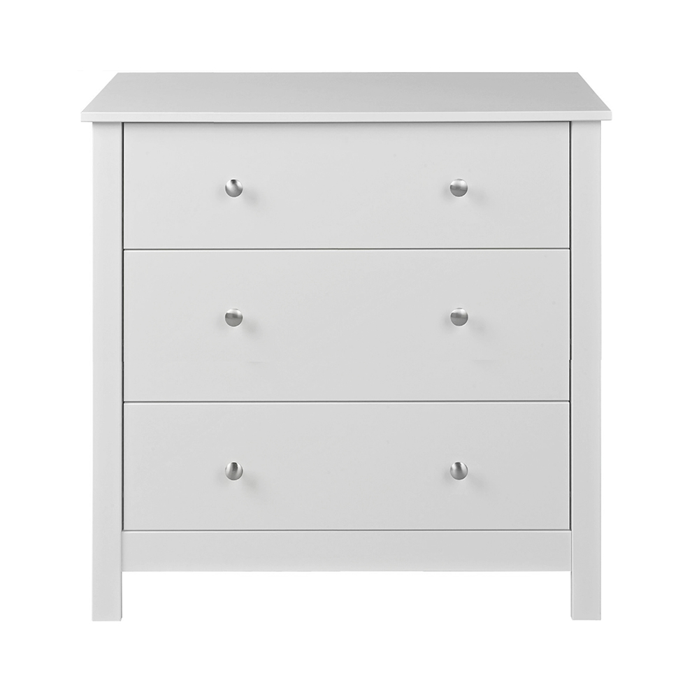 Ashton White 3 Drawer Chest Flat Pack Bedroom Furniture