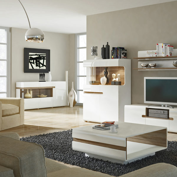 Chelsea White 3 Door Glazed Sideboard | Self Assembly