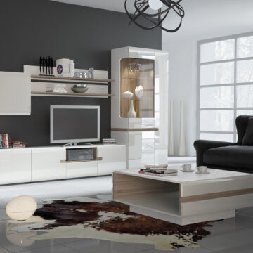 Chelsea White Small Designer Coffee Table | Oak Finish