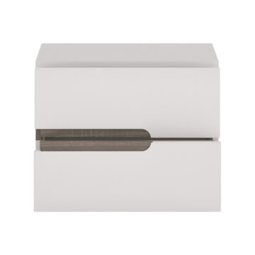 Chelsea White 2 Drawer Bedside Cabinet