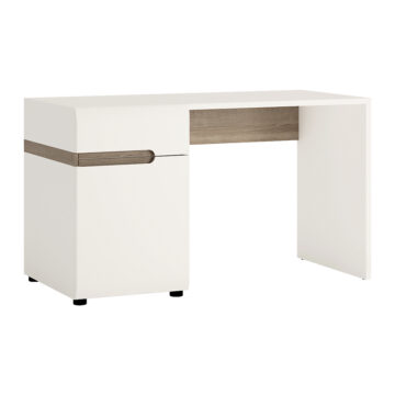 Chelsea White 1 Drawer 1 Door Desk/Dressing Table