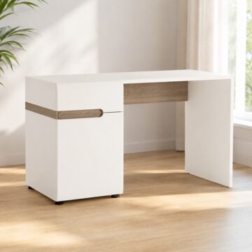 Chelsea White 1 Drawer 1 Door Desk/Dressing Table