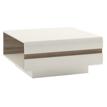 Chelsea White Small Designer Coffee Table | Oak Finish