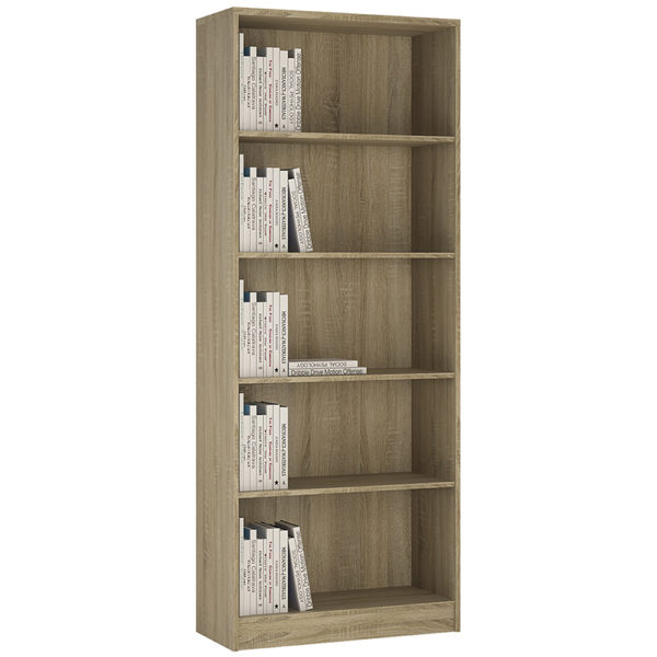 Essentials Tall Wide Bookcase | Sonama Oak | Self Assembly
