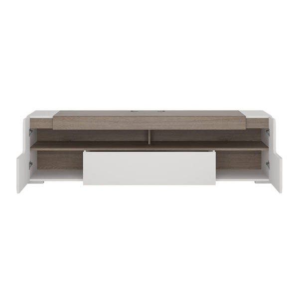 Signature White 190cm wide TV Cabinet | Self Assembly